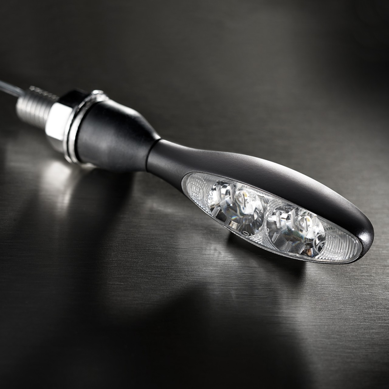 Kellermann turn signal with position light, Micro 1000 PL, steel, LED, VL/VR, 12 V, black satin finish