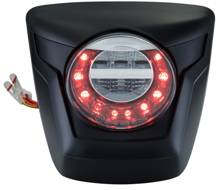 Taillight LED red for Vespa Primavera/Sprint 50-150cc, rim - black matt