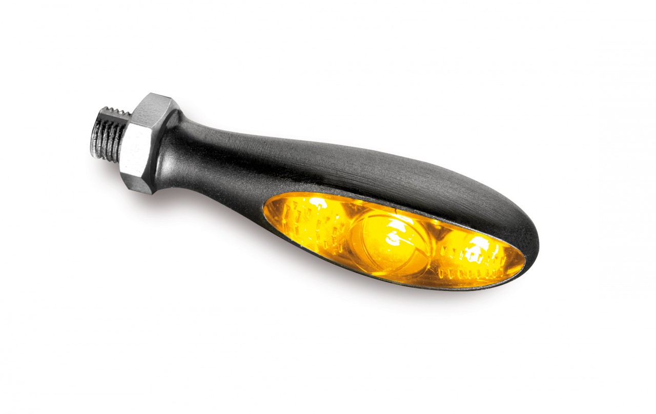 Kellermann turn signal, Micro S Dark, aluminum, LED, V/H, L/R, 12 V, black satin, M5x0,5x6,5