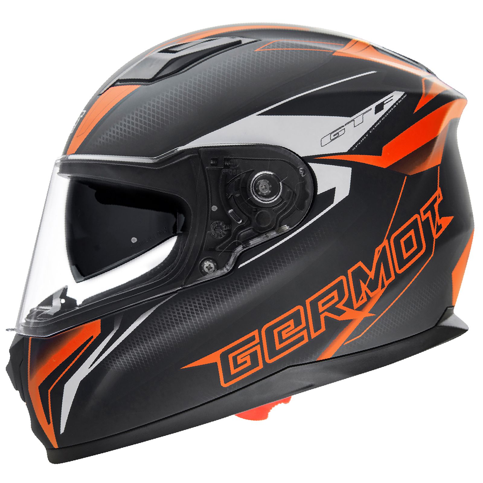 Germot full-face helmet GM 330, matte black/orange