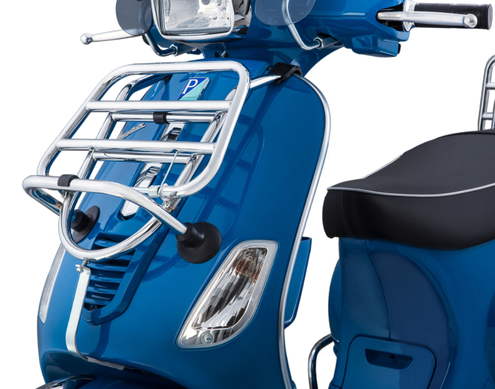 Luggage rack front for Vespa LX /LXV /S 50-150cc, foldable, chrome