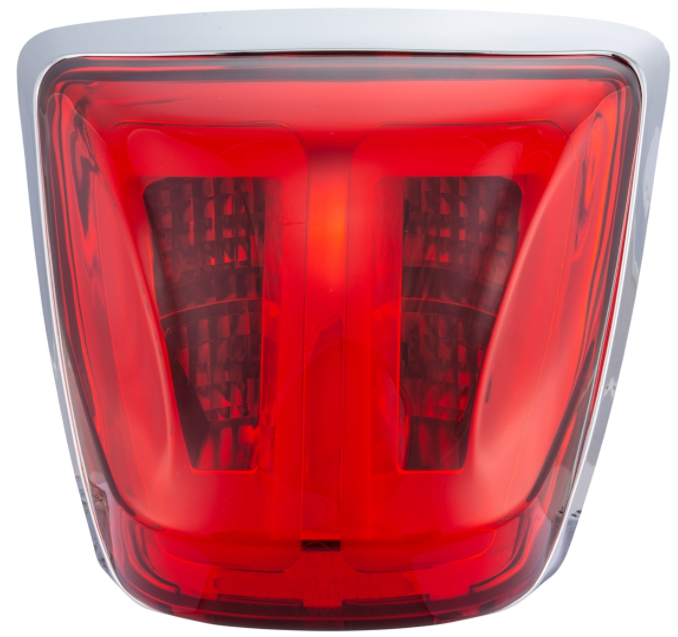 Taillight red for Vespa Primavera/Sprint 50-150cc, edge - chrome