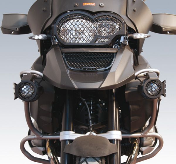 Protection grille for LED auxiliary headlights for BMW R 1200 GS Adventure, black