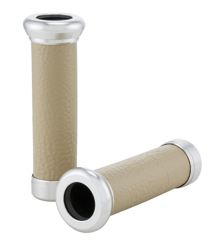 Grips Retro Ø 24/24 mm, L 130 mm for Vespa ET2/ET4/LX/LXV/S/Primavera/Sprint 50-150cc, beige