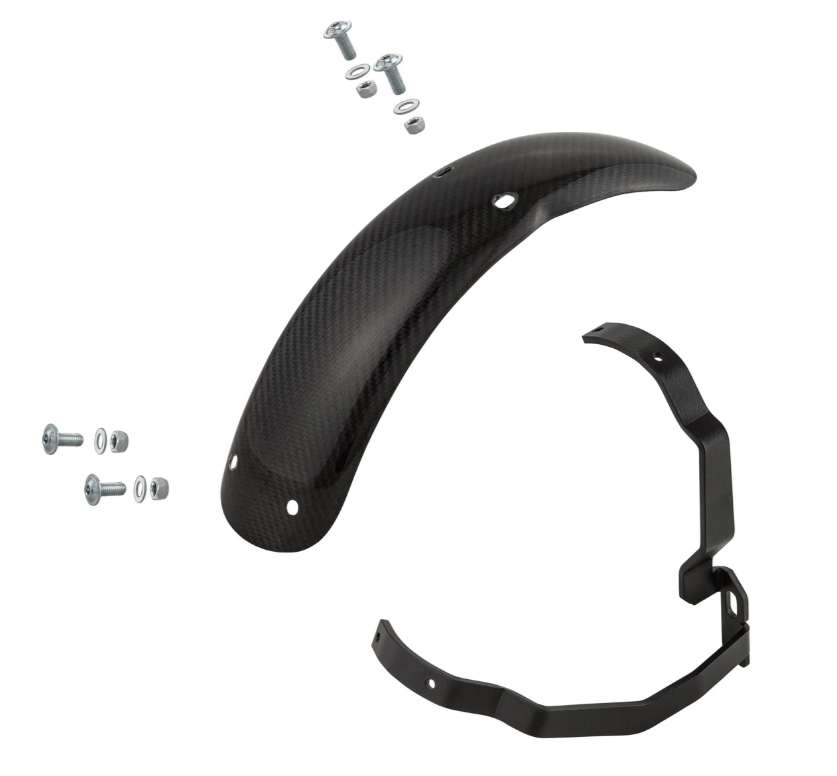 Mudguard 2.0 Garelli Race EVO II for Vespa PX 80-200cc, carbon clear, holder black