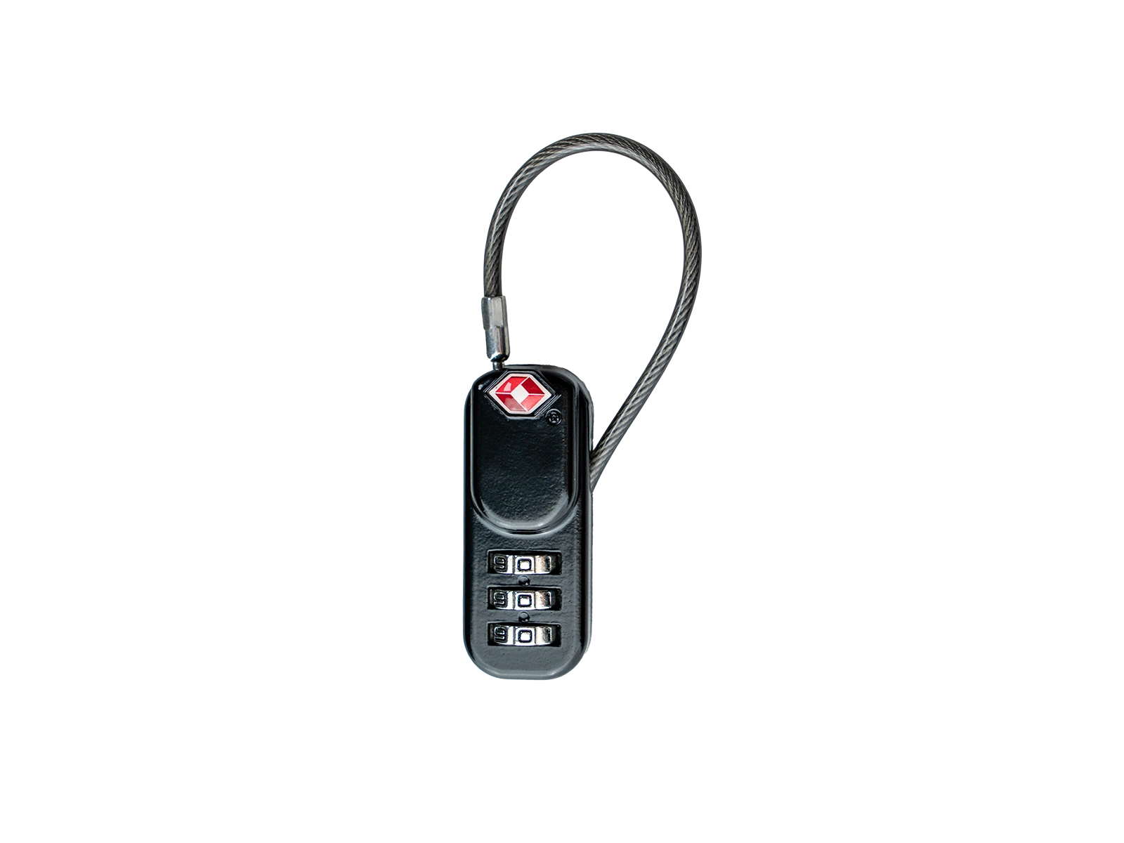 Combination lock with a small wire cable and TSA function by Hepco & Becker