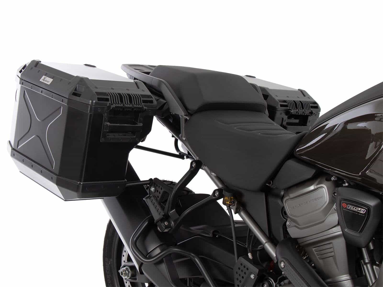 Case carrier set Cutout incl. case set Xplorer Cutout black for Harley Davidson Pan America (21-)