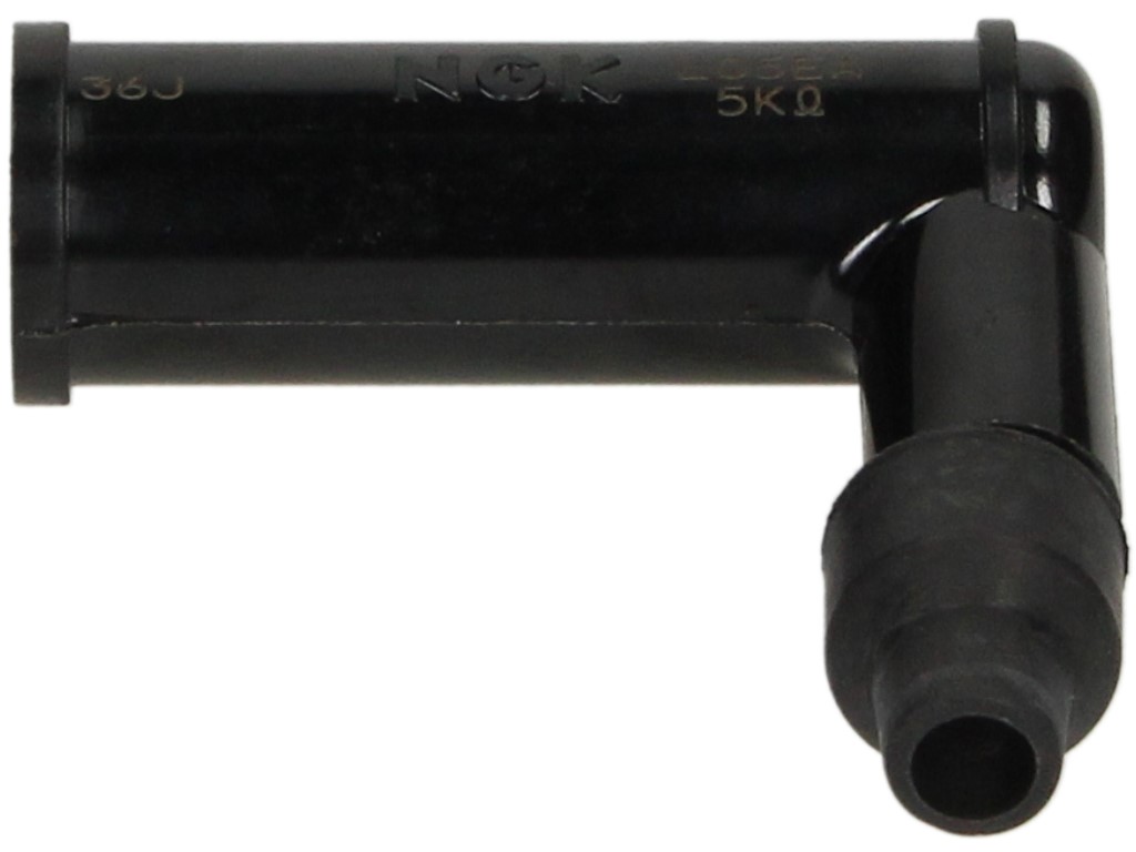 NGK spark plug connector, L05EA, black, 90° angle, for connecting nut, special design