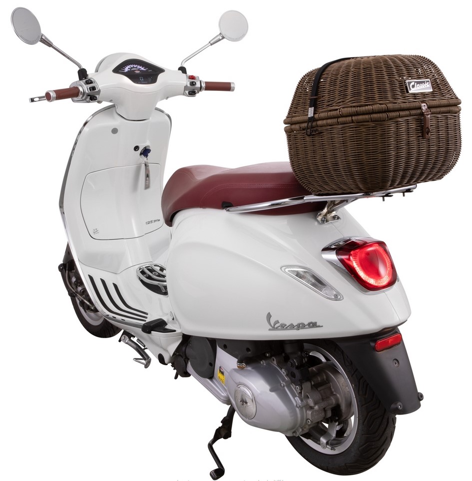 Luggage basket kit Classic for Vespa GTS/GTV/GT60 125-300cc, dark brown