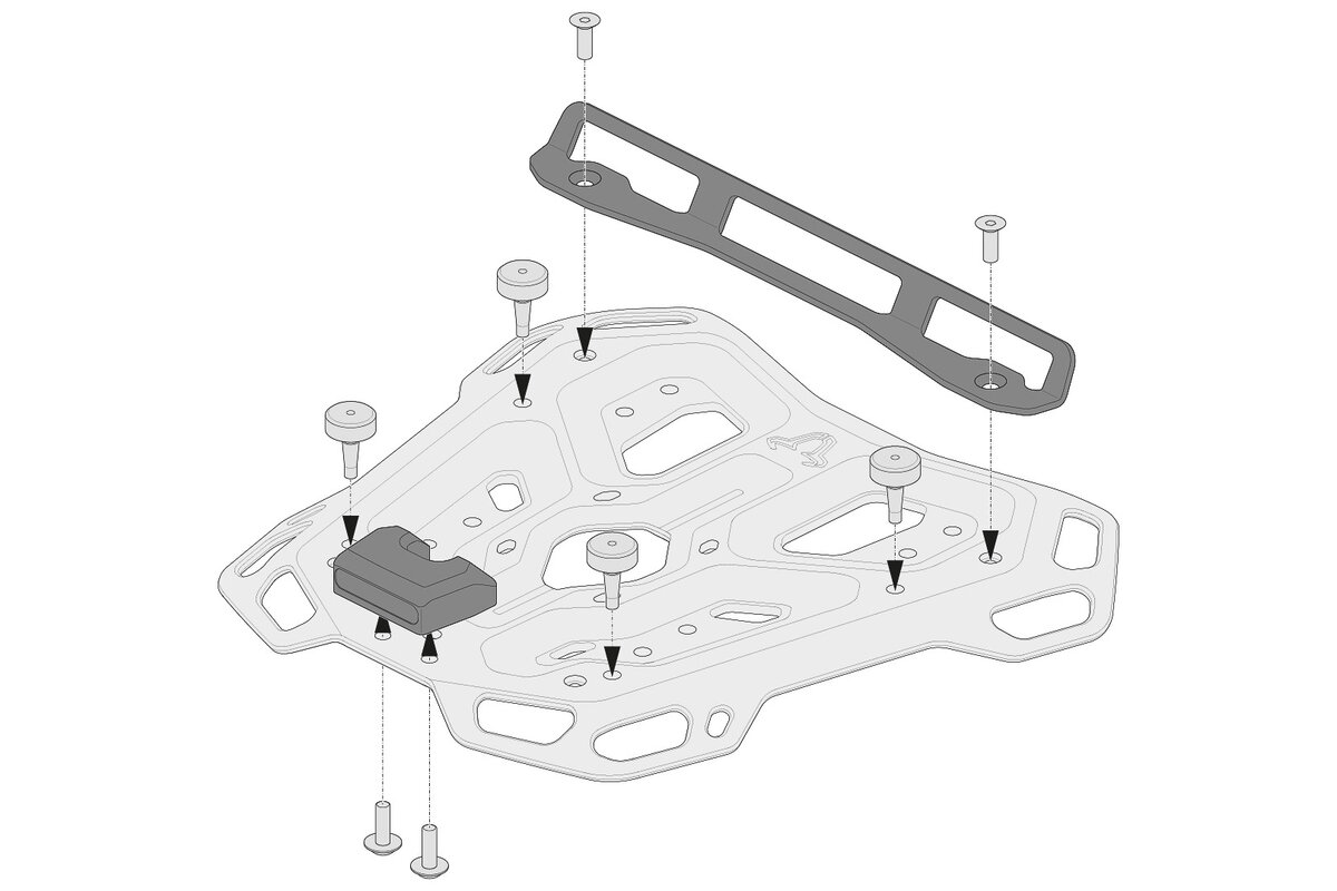 SW-Motech adapter kit for ADVENTURE-RACK luggage carrier for Shad 2 top cases