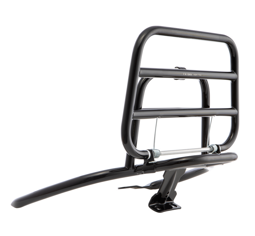 Rear luggage rack for Vespa Primavera /Sprint 50-150ccm, foldable, black glossy