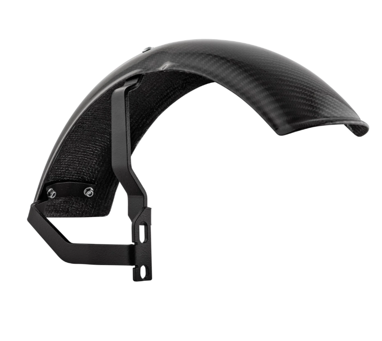 Mudguard 2.0 Garelli EVO II for Vespa PX 80-200cc, carbon clear, holder black