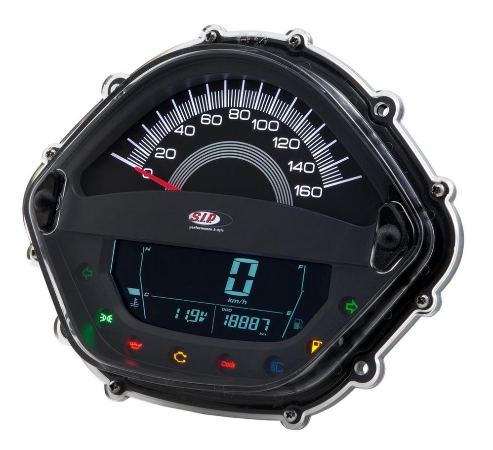 Tachometer / speedometer for Vespa GTS 250cc (-'13), black