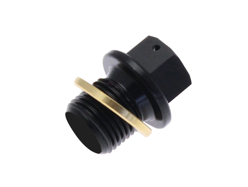 Tecnium drain plug - aluminum black M12x1.25x14