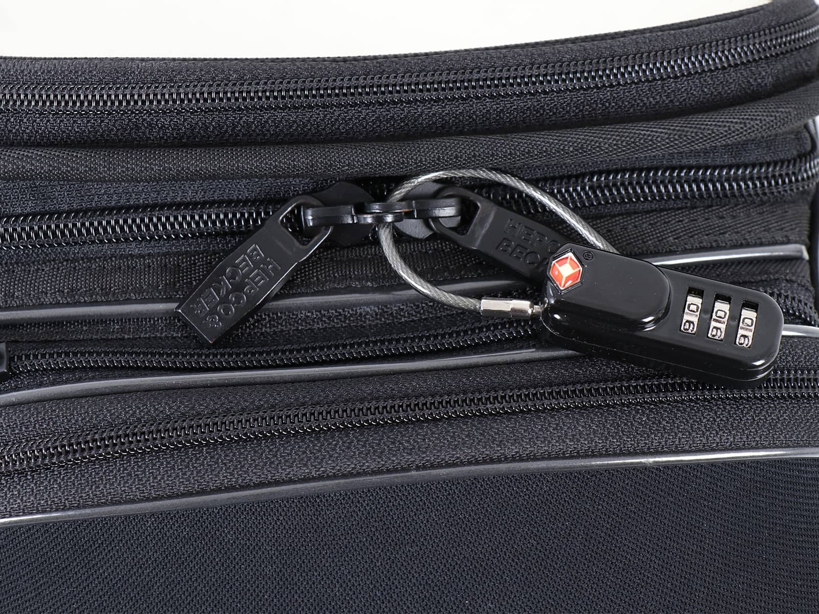 Combination lock with a small wire cable and TSA function by Hepco & Becker