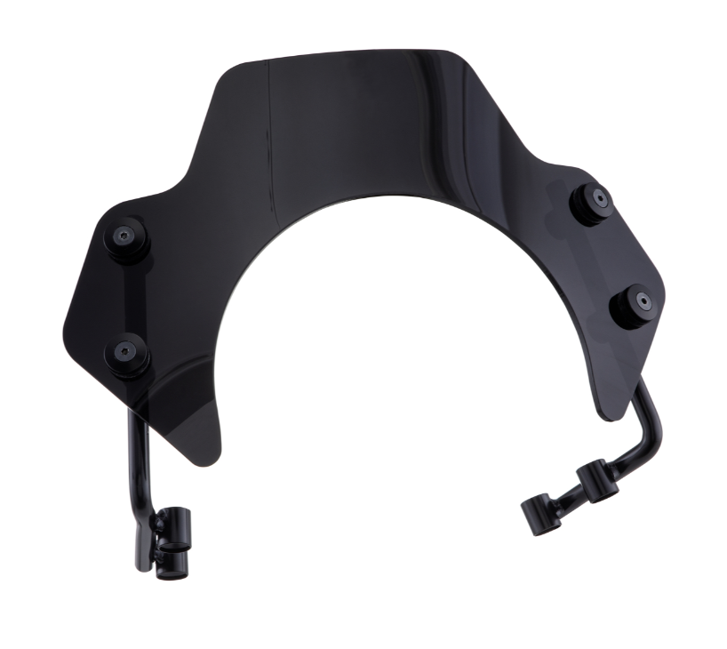 Flyscreen for Vespa PX 80-200cc, black holders, black tinted
