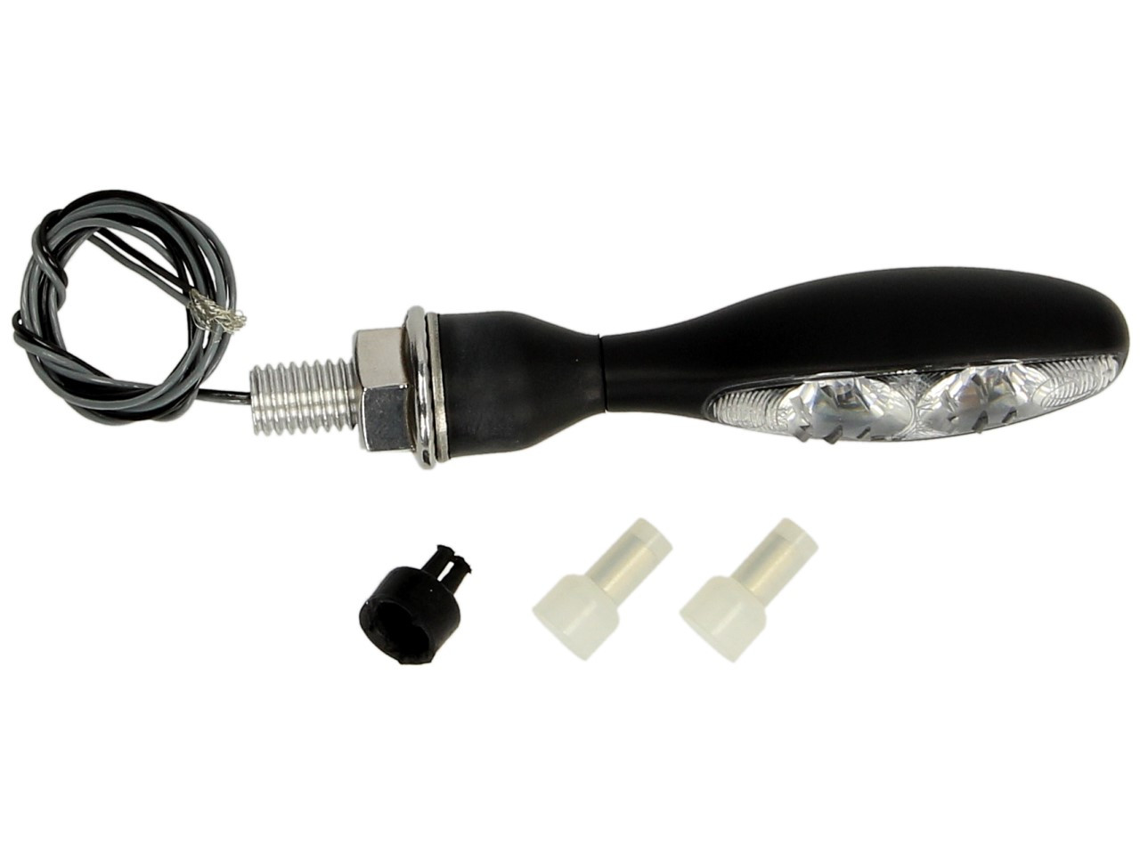 Kellermann turn signal, Micro 1000 Extreme, steel, LED, V/H, L/R, 12 V, black satin, M8x20