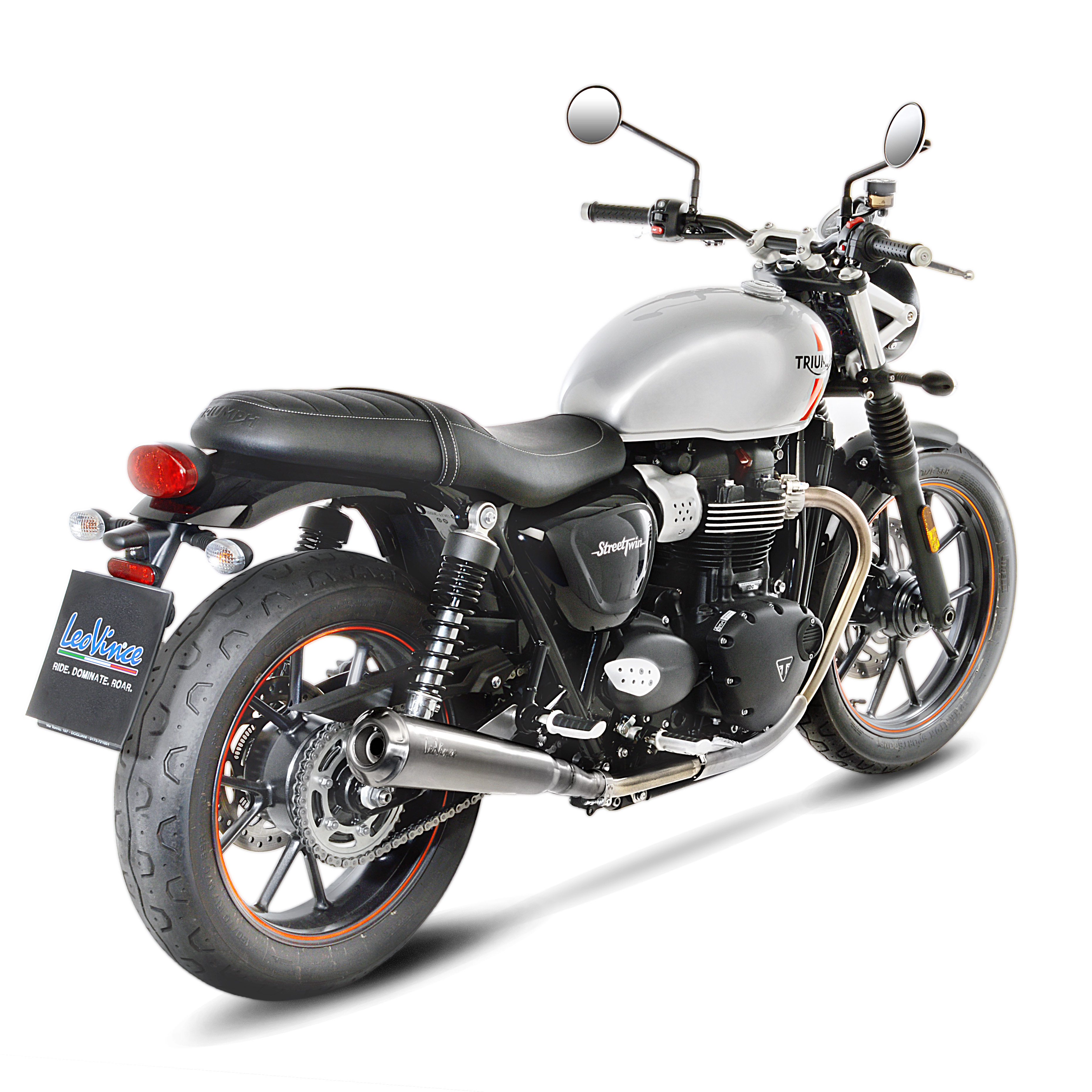 LeoVince exhaust system Classic Racer, stainless steel, Euro 4 for Triumph Street Twin (Bj.16-18)