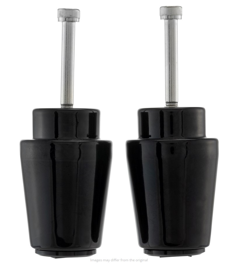 Handlebar end weights ZELIONI for Vespa, pair, black glossy