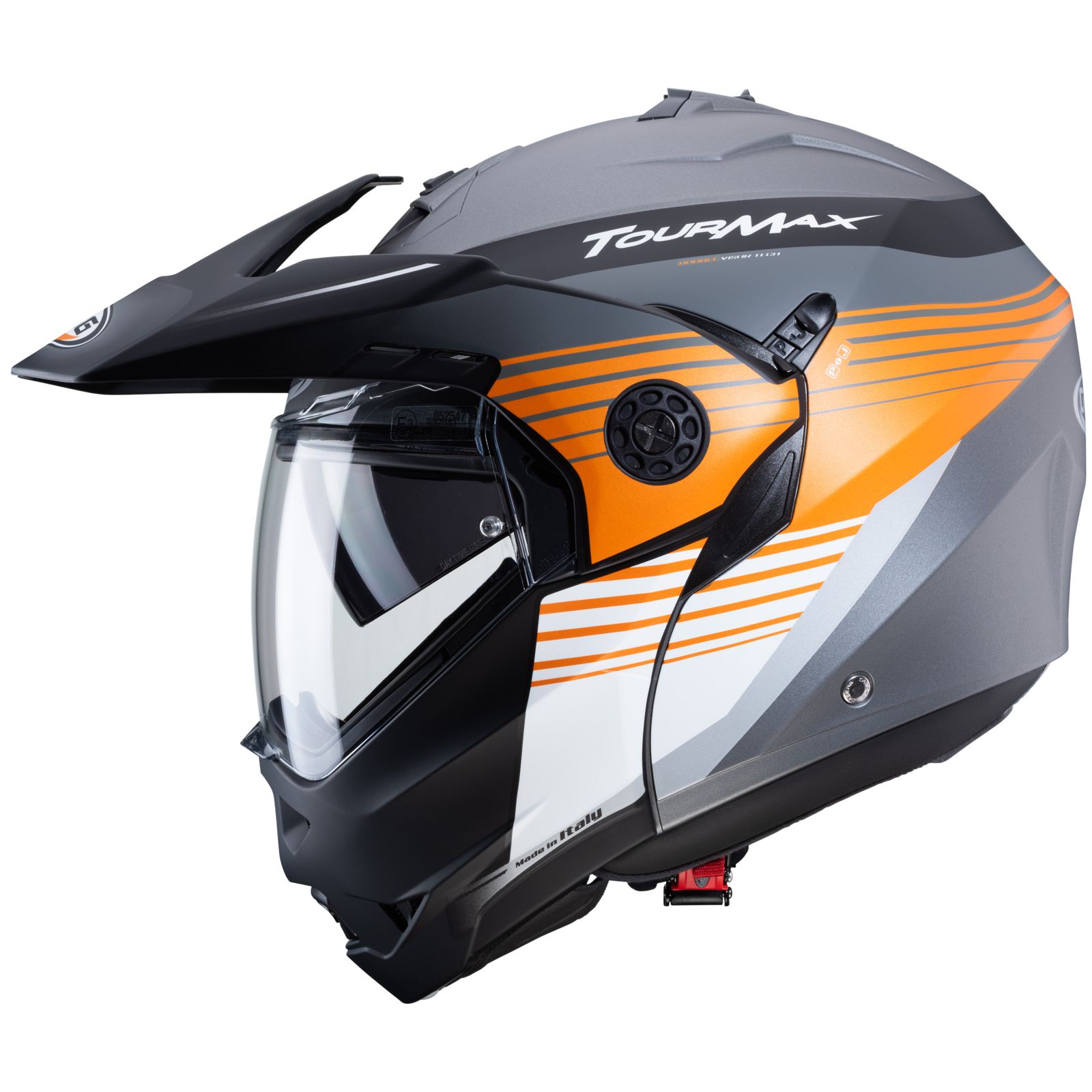 Caberg Helmet Tourmax Titan, matte-gun/orange-white