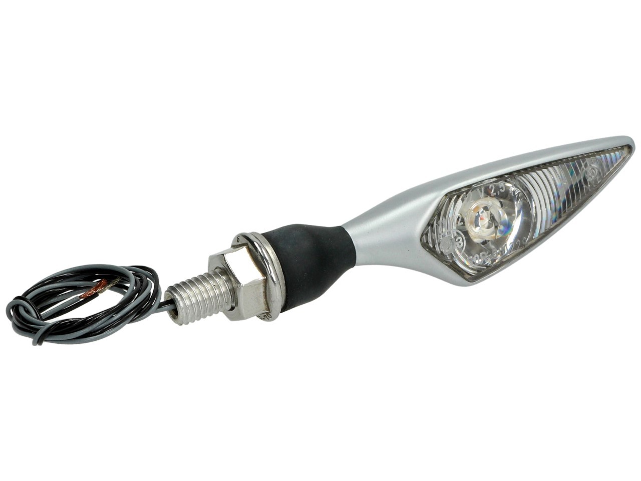Kellermann turn signal, rhombus, steel, LED, VL/HR, 12 V, chrome matt, M8x20, E-approved