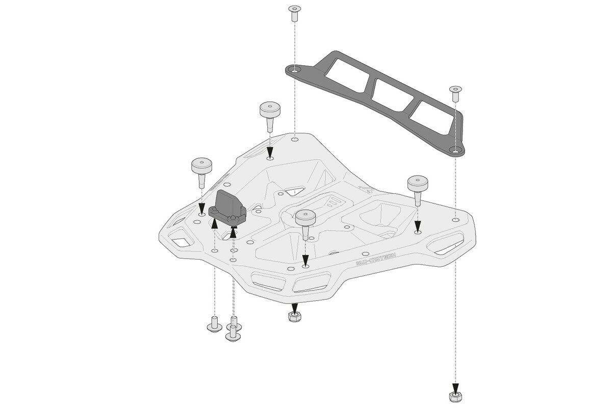 SW-Motech adapter kit for ADVENTURE-RACK luggage carrier for Givi/Kappa monolock top cases