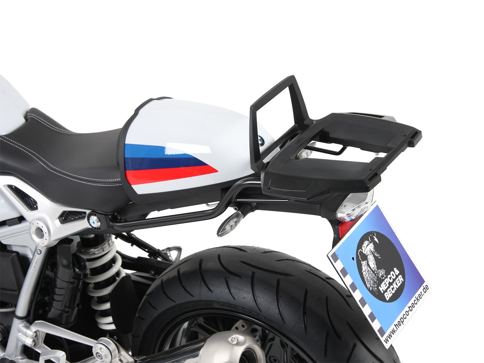 Alurack top case carrier black for BMW R nineT Racer (17-20) Hepco & Becker