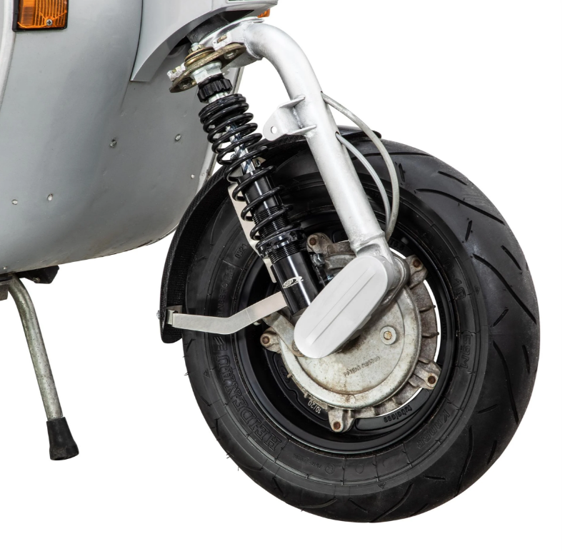 Mudguard 2.0 Garelli Race EVO II for Vespa PX 80-200cc, carbon clear, holder stainless steel