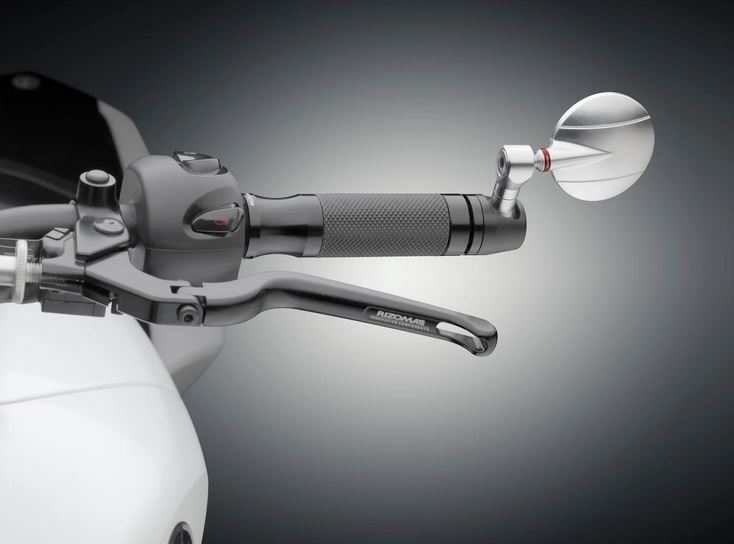 Handlebar end mirror RIZOMA "SPY-R" Ø 80 mm left or right for Vespa, black/silver