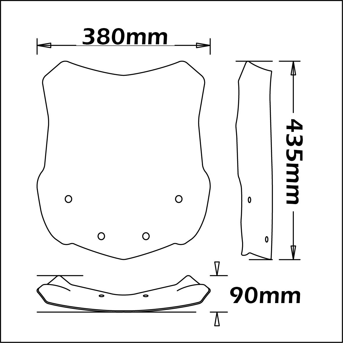 Middle windshield for BMW G 310 GS (17-24)