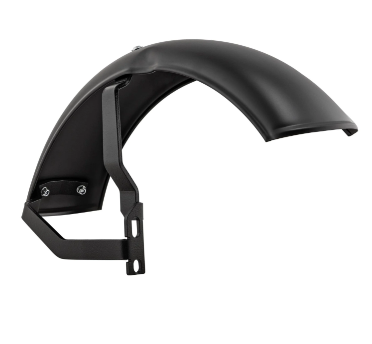 Mudguard 2.0 Garelli for Vespa PX 80-200cc, metal black matt, holder black