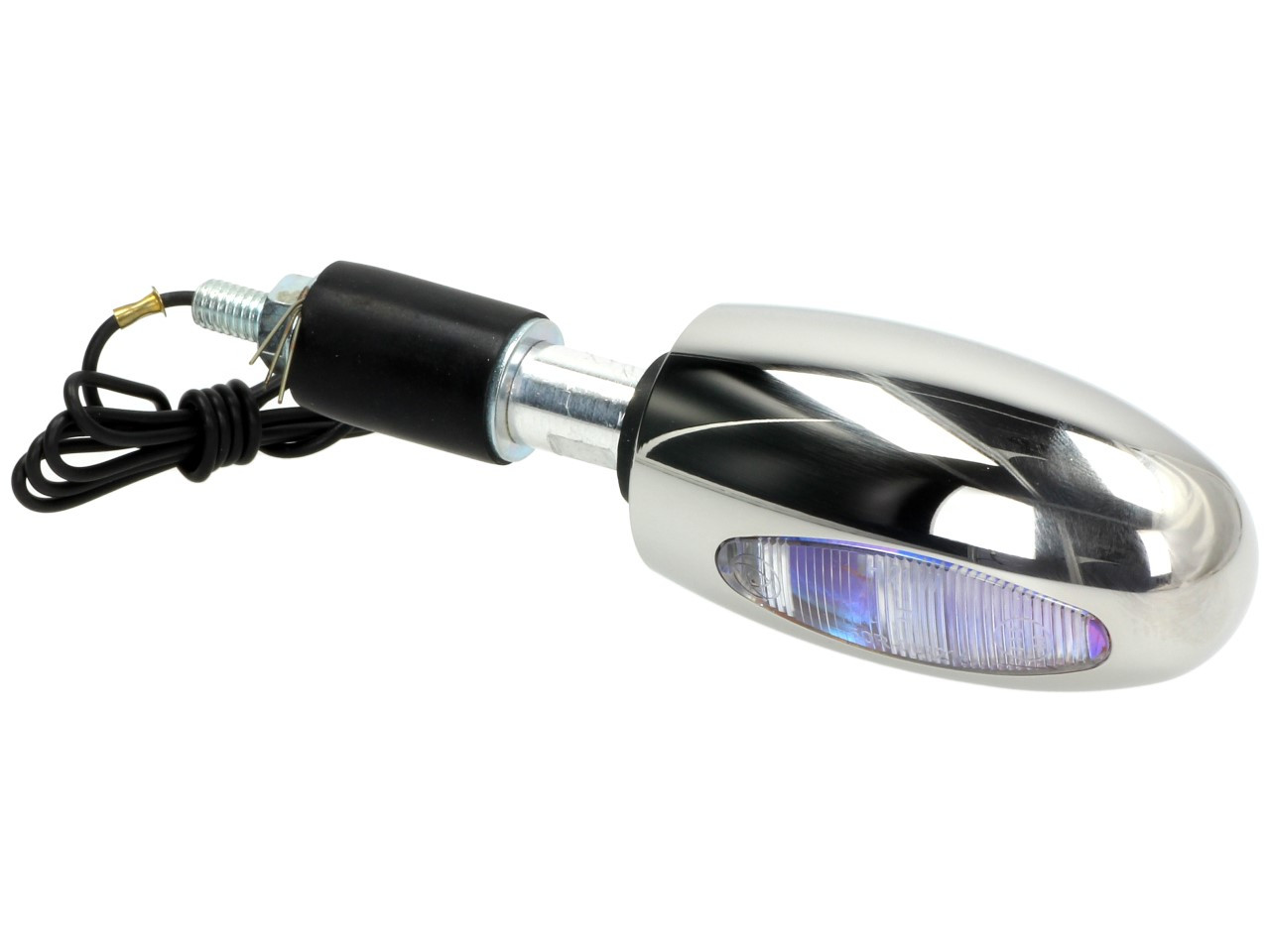 Kellermann turn signal, BL 1000 white, stainless steel, halogen, VR/VL, 12 V, 21 W, silver polished, shiny