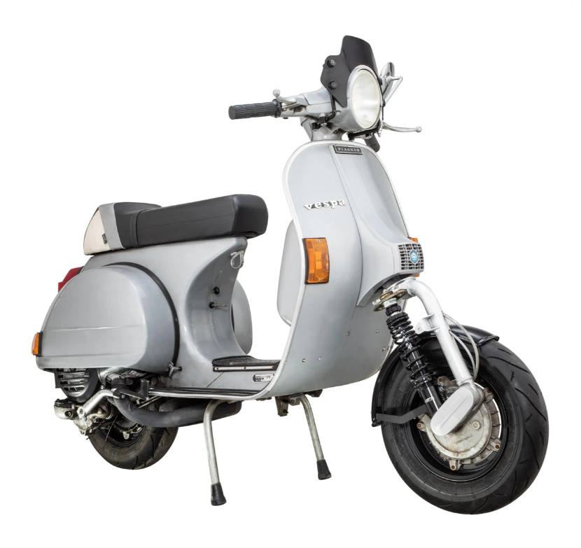 Mudguard 2.0 Garelli for Vespa PX 80-200cc, metal black glossy, holder black
