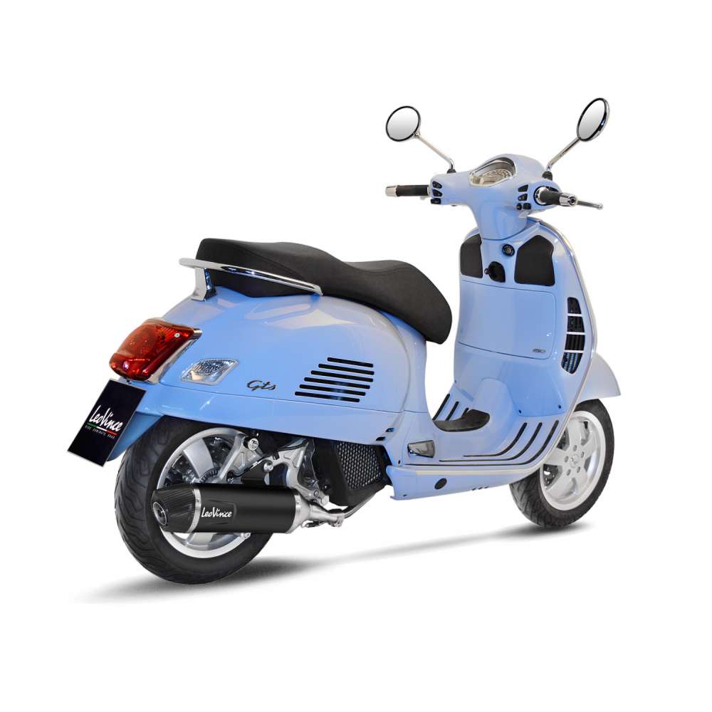 LeoVince complete system SBK Nero for Vespa GTS 125 /150, stainless steel, slip on, ABE, Euro4
