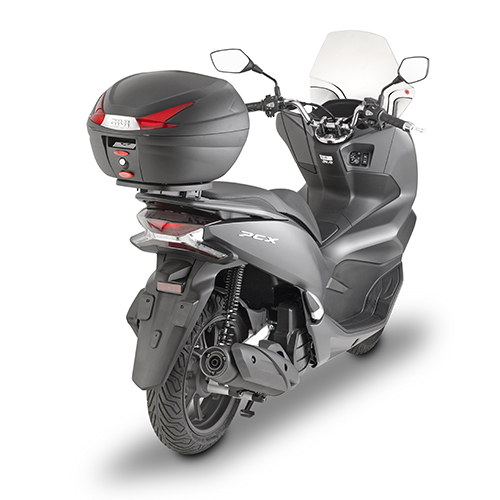B330 MONOLOCK top case black with red reflectors and Givi plate