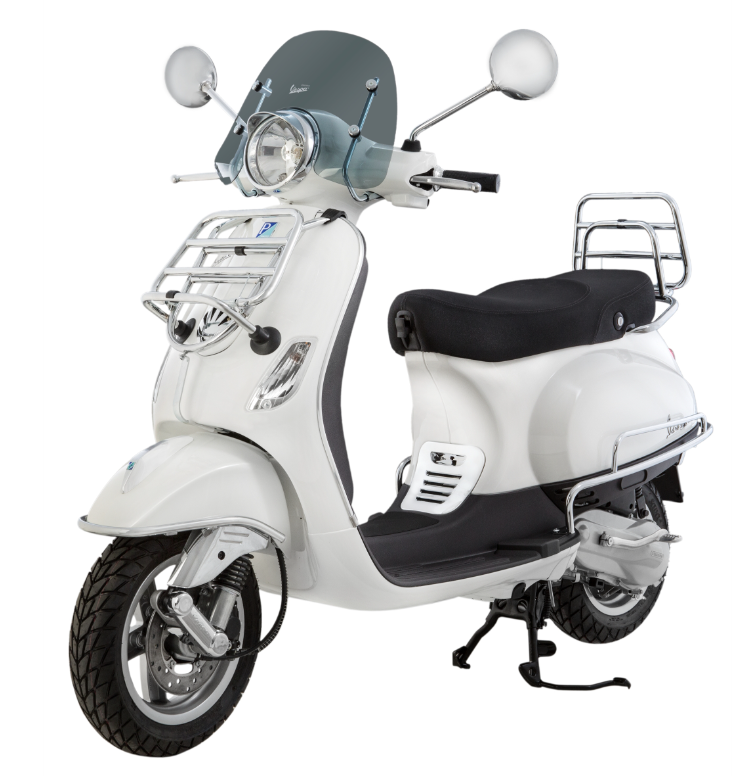 Rear luggage rack for Vespa LX /LXV /S 50-150cc, foldable, chrome