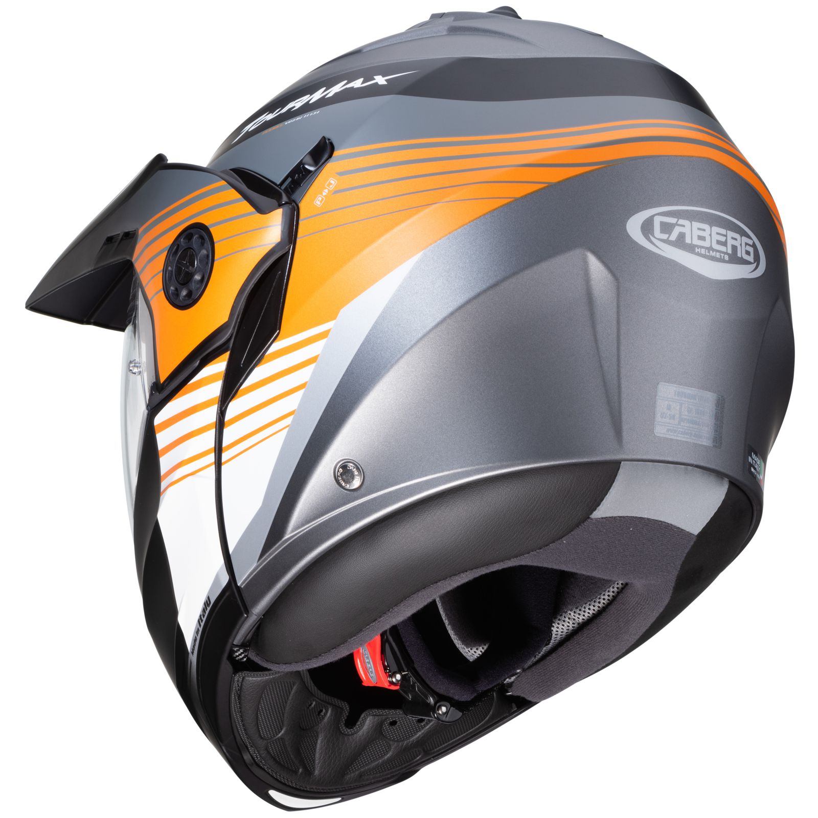Caberg Helmet Tourmax Titan, matte-gun/orange-white