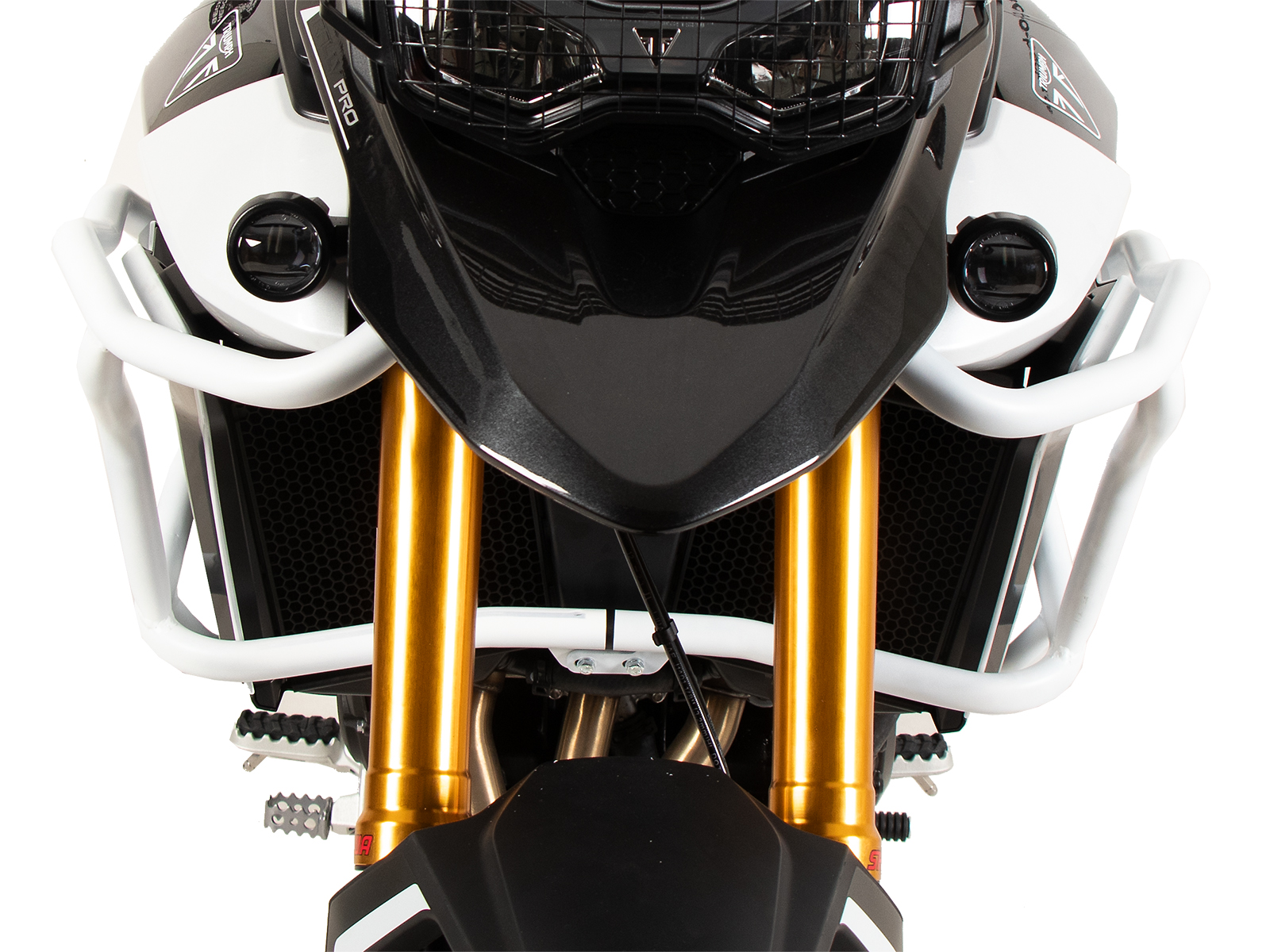 Tank protection bar "Solid" white for Triumph Tiger 900 Rally Pro (24-) Hepco & Becker
