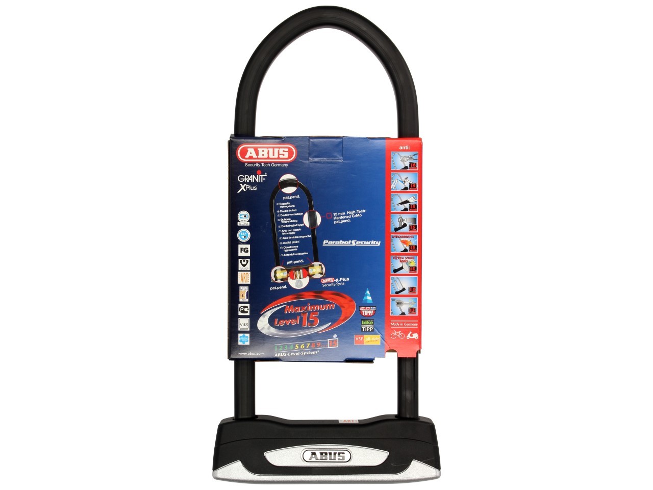 ABUS U-lock 230x108 Granit X-Plus 54 for motorcycle, scooter & Vespa