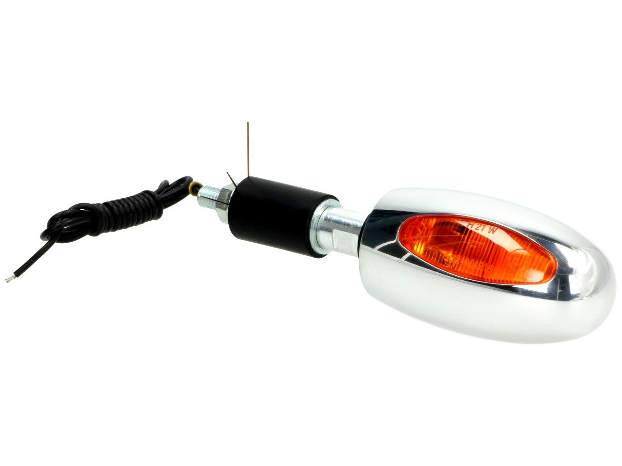 Kellermann turn signal, BL 1000 yellow, aluminum, halogen, VR/VL, 12 V, 21 W, polished chrome, shiny