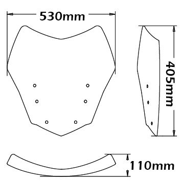 Low windshield Sport for BMW K 1600 GT /GTL (10-22), clear
