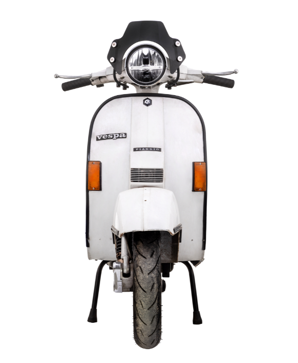 Flyscreen for Vespa PX 80-200cc, black holders, black tinted