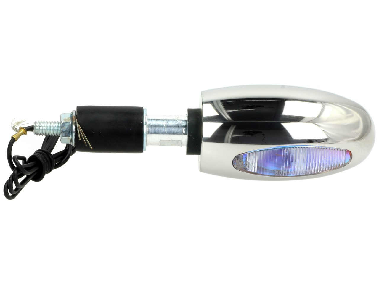 Kellermann turn signal, BL 1000 white, stainless steel, halogen, VR/VL, 12 V, 21 W, silver polished, shiny