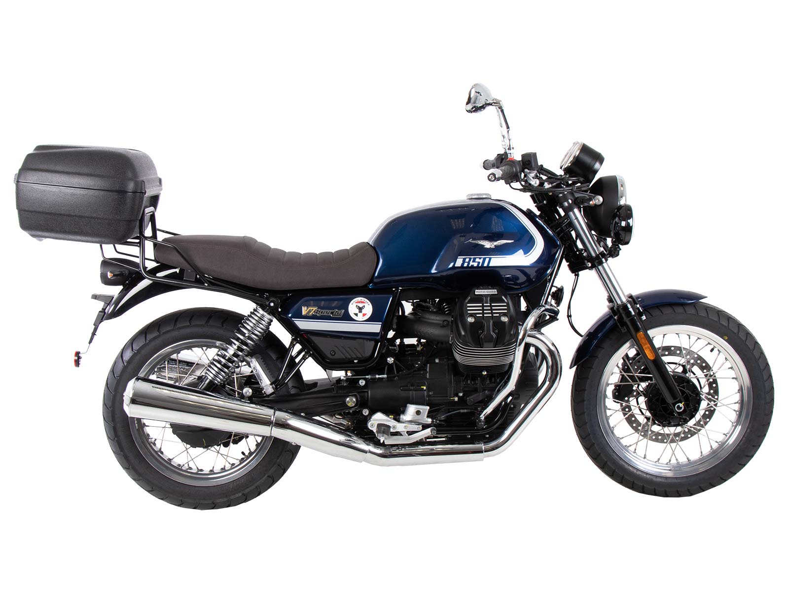 Tubular luggage rack Topcase carrier black for Moto Guzzi V7 850 Special/Stone/Centenario (21-24)