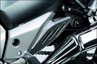 Heel guard, carbon optics for Suzuki GW250 Inazuma BJ. 2013-2015