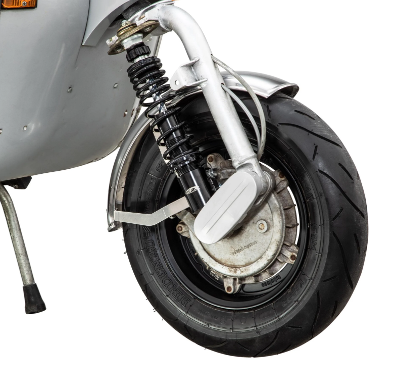 Mudguard 2.0 Garelli for Vespa PX 80-200cc, polished stainless steel, holder stainless steel