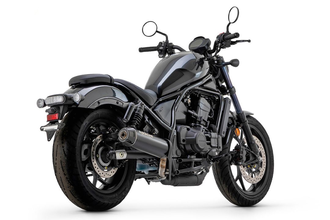 ARROW Exhaust REBEL DARK Slip-On with carbon end cap for Honda CMX 1100 Rebel (21-25)