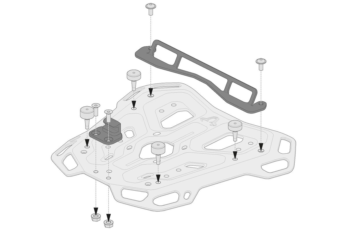 SW-Motech adapter kit for ADVENTURE-RACK luggage carrier for Shad top cases