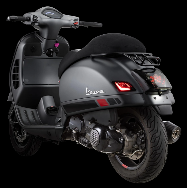 Sports seat "Black Editiont" for Vespa GTS/GTS Super/GTV 125-300ccm (14-), black stitched