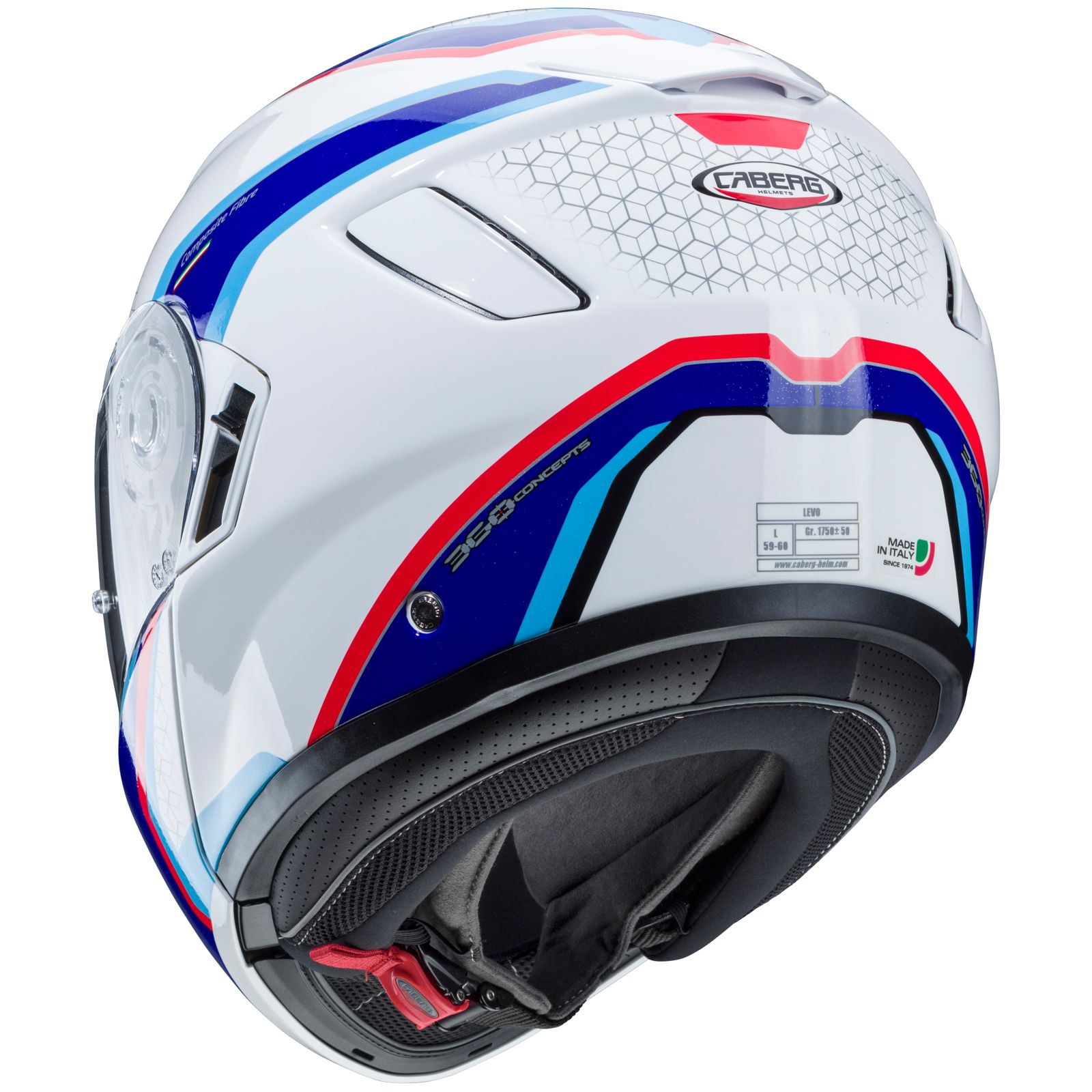 Caberg Helmet Levo Sonar, white / blue-red